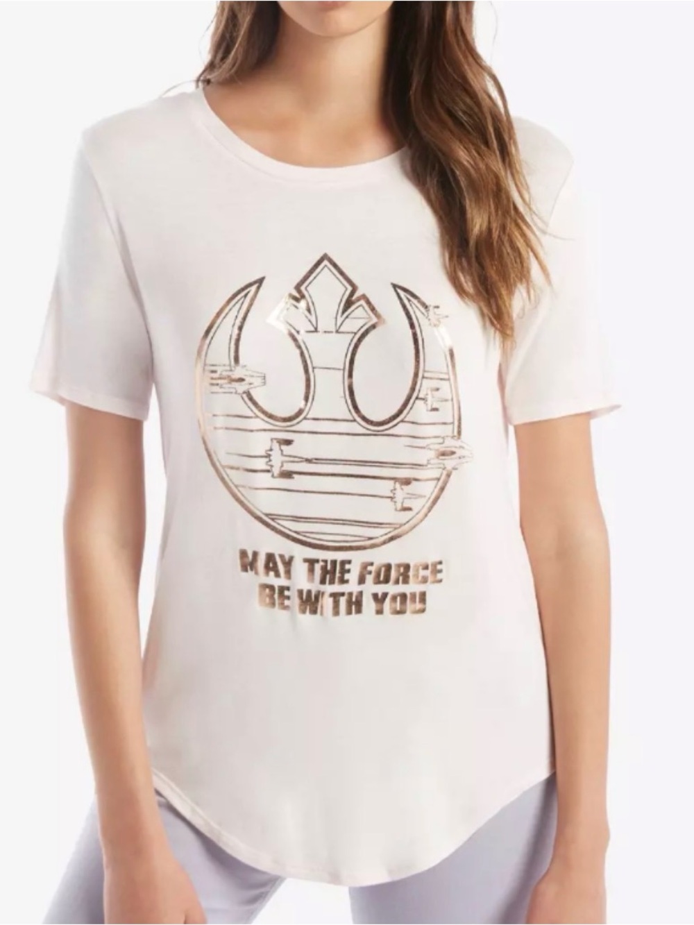 Star Wars Women`s Gold Foil T-Shirt From Box Lunch Size Medium
